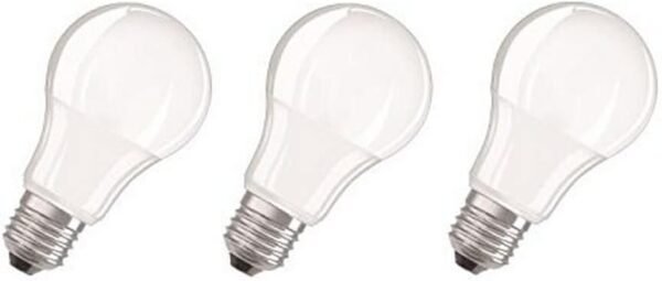 Osram LED Lamp/E27 Base/Warm White (2700 K)/Replaces 60 W Incandescent Bulbs/8.50 W/Frosted/LED Base Classic A, Pack of 3
