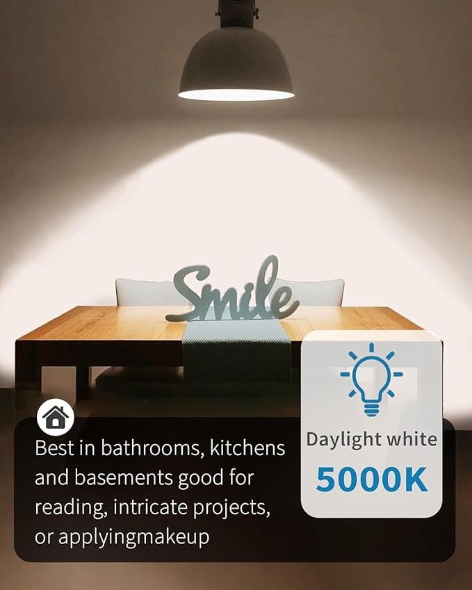 61W3e67eiQL._AC_SX679_-1.jpg TJOY 6 Pack LED Light Bulbs, 100 Watt Equivalent A19 Lightbulbs, 15W 5000K Daylight White, Bright Energy Efficient LED Bulb, 1500 Lumens E26 Standard Screw Base Lamp for Kitchen Indoor, Non-Dimmable