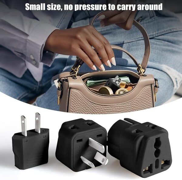 US to Argentina Australia Travel Adapter Plug for USA/Universal to South America Type I & A (C/E/F) AC Power Plugs Wall Plug Wall Outlet Power Charger Converter, Pack of 3 (Black)