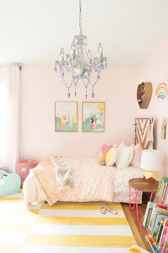 71zIkxqGrqL._AC_SY879_.jpg White Chandelier Mini Crystal Chandelier Lighting Small Acrylic Chandeliers 4 Light Modern Chandelier for Bedroom