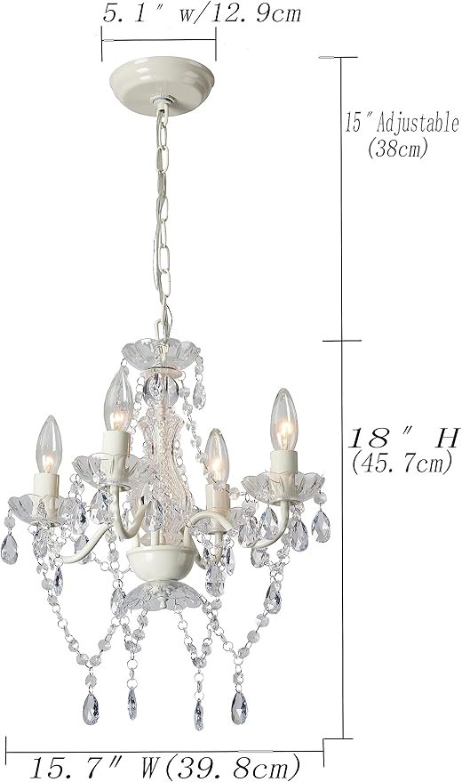 81Qrog1NlL._AC_SY879_.jpg White Chandelier Mini Crystal Chandelier Lighting Small Acrylic Chandeliers 4 Light Modern Chandelier for Bedroom