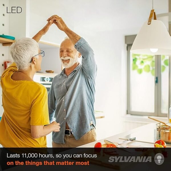 SYLVANIA LED A19 Light Bulb, 60W Equivalent, Efficient 8.5W, 10 Year, 2700K, 800 Lumens, Frosted, Soft White – 24 Pack (74765), Packaging may vary.