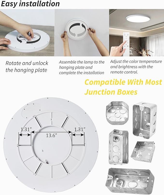 81k5rqRcx0L._AC_SX679_.jpg 1pack 32 Inch Large Flush Mount Ceiling Light, 80w Led Ceiling Light, 3000k/4000k/6000k Selectable 7980lm Ceiling Lights, Super Slim Led Light Fixture for Bedroom Kitchen Living Dining Room Office