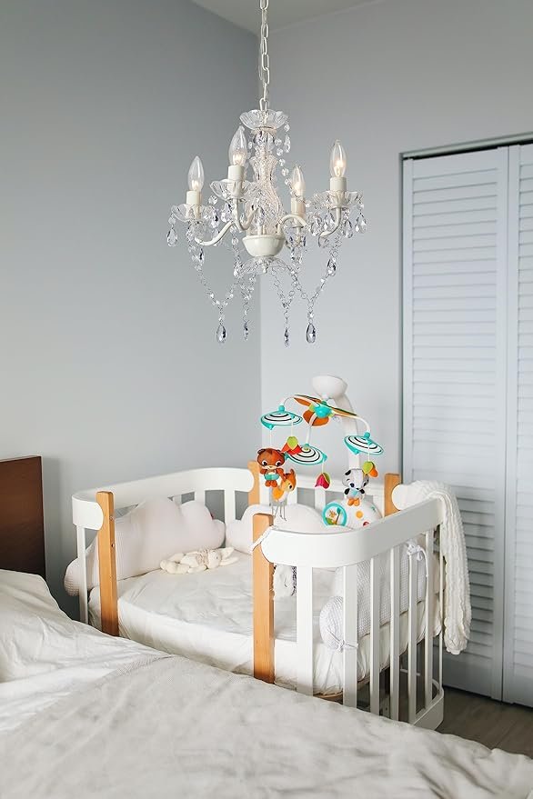 81qjKsCvuOL._AC_SY879_.jpg White Chandelier Mini Crystal Chandelier Lighting Small Acrylic Chandeliers 4 Light Modern Chandelier for Bedroom