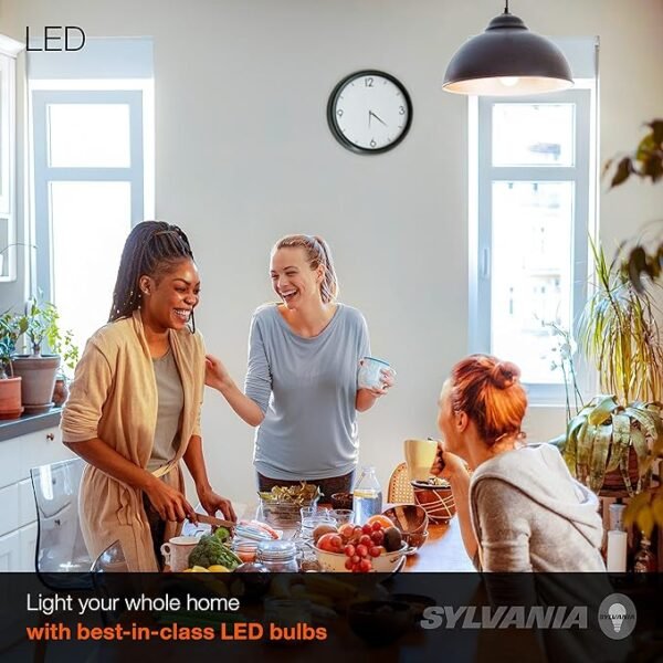 SYLVANIA LED A19 Light Bulb, 60W Equivalent, Efficient 8.5W, 10 Year, 2700K, 800 Lumens, Frosted, Soft White – 24 Pack (74765), Packaging may vary.